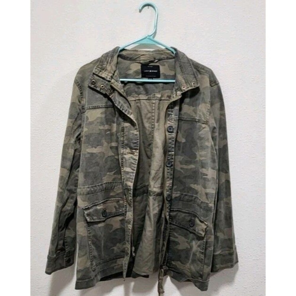 Lucky Brand Women's Jacket Camouflage Size XL Biker Hiking Camping Outdoors